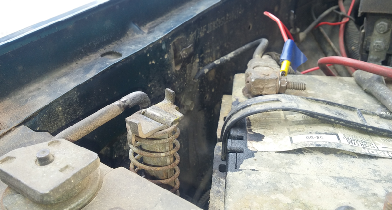 The battery was being over-charged and boiled over, emitting a horrible noxious smell.